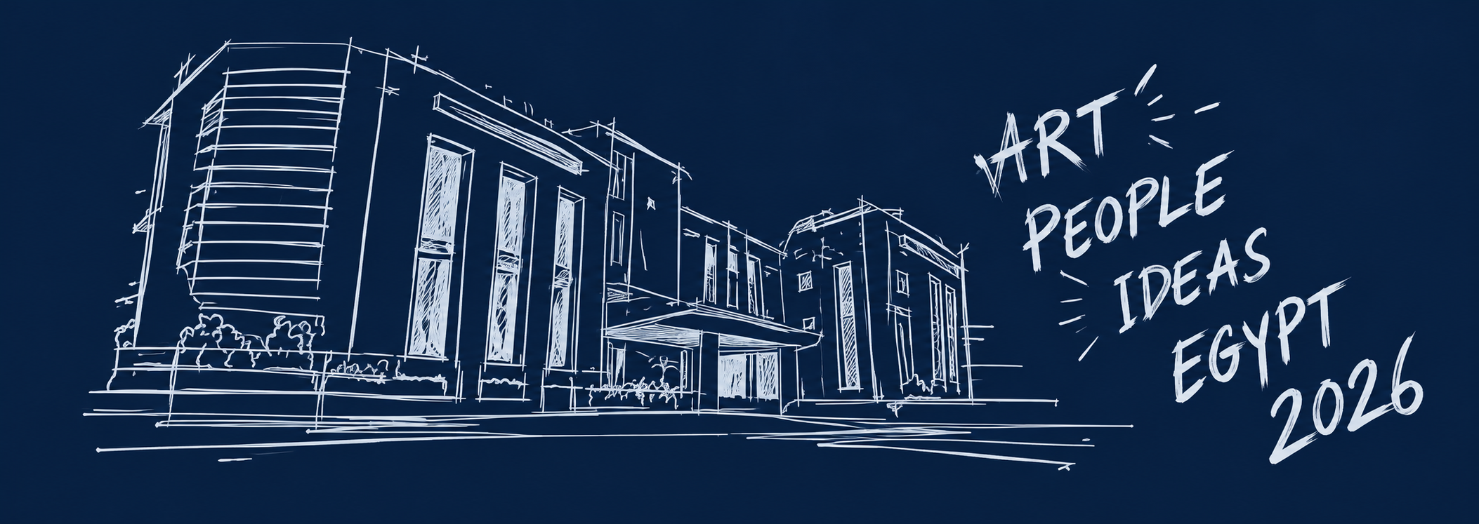 Campus illustration — Art, People, Ideas, Egypt 2026