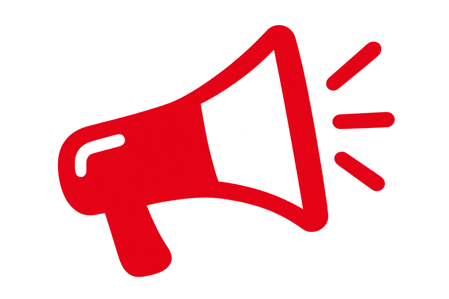 Red Megaphone With Sound Waves